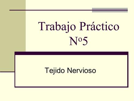 Trabajo Práctico No5 Tejido Nervioso.