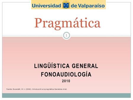 Lingüística General Fonoaudiología 2010