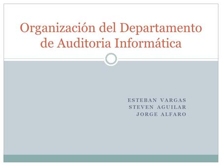Organización del Departamento de Auditoria Informática