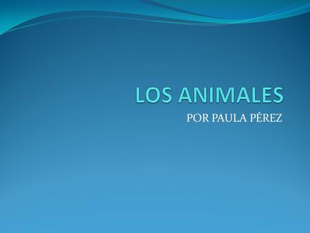 LOS ANIMALES POR PAULA PÉREZ.