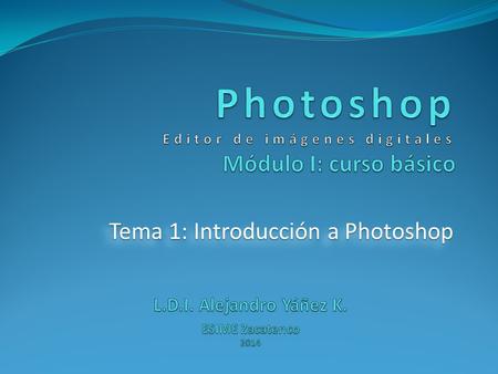 Photoshop Editor de imágenes digitales Módulo I: curso básico