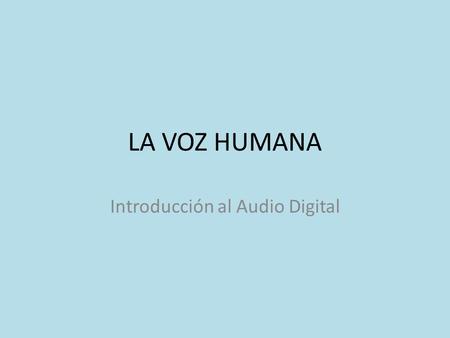 Introducción al Audio Digital