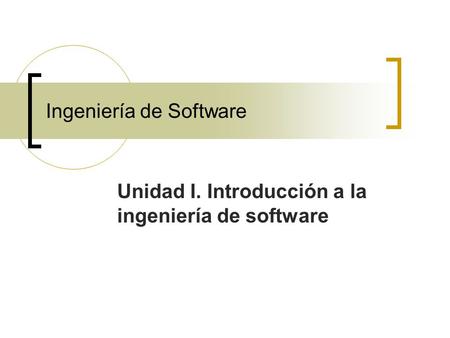 Ingeniería de Software