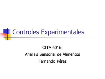 Controles Experimentales