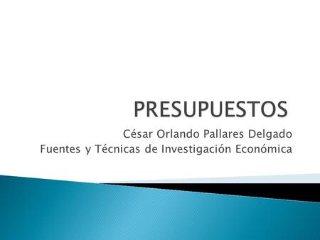 César Orlando Pallares Delgado Fuentes y Técnicas de Investigación Económica.
