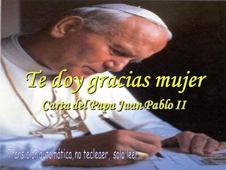 Carta del Papa Juan Pablo II
