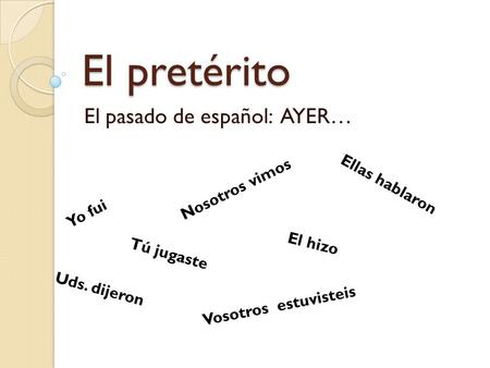 El pasado de español: AYER…
