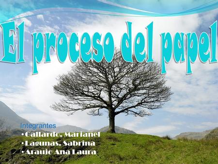 El proceso del papel Integrantes Gallardo, Marianel Lagunas, Sabrina