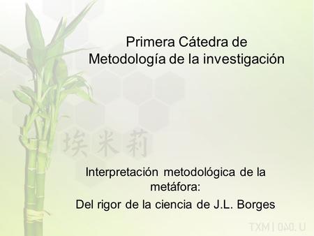 Primera Cátedra de Metodología de la investigación