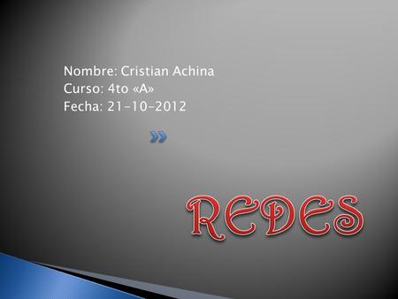 Nombre: Cristian Achina Curso: 4to «A» Fecha: 21-10-2012.
