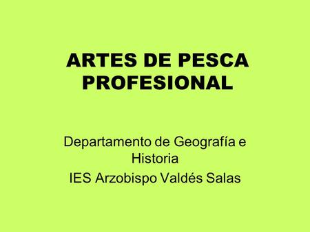 ARTES DE PESCA PROFESIONAL