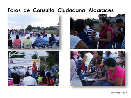 Foros de Consulta Ciudadana Alcaraces Noviembre de 2012.