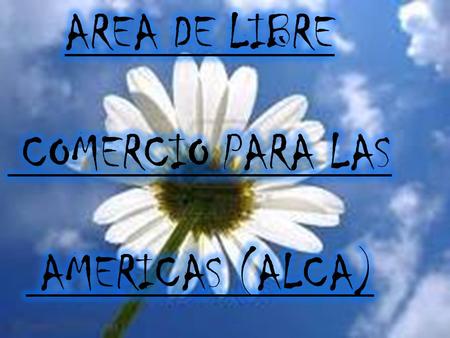 AREA DE LIBRE COMERCIO PARA LAS AMERICAS (ALCA).
