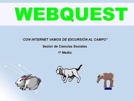 WEBQUEST “CON INTERNET VAMOS DE EXCURSIÓN AL CAMPO” Sector de Ciencias Sociales 1ª Medio.