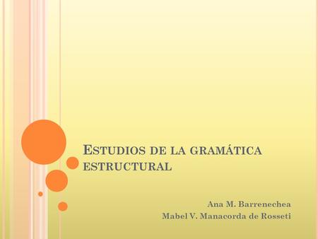 Estudios de la gramática estructural