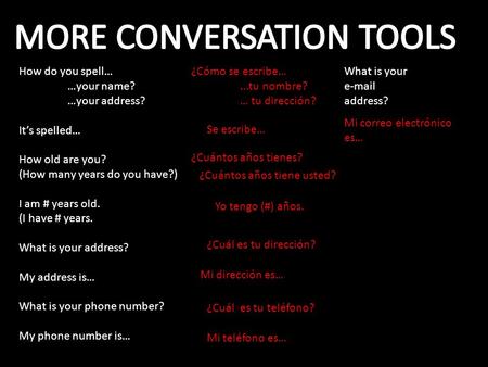 MORE CONVERSATION TOOLS