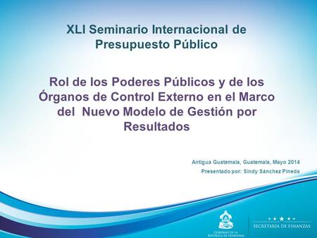 XLI Seminario Internacional de Presupuesto Público