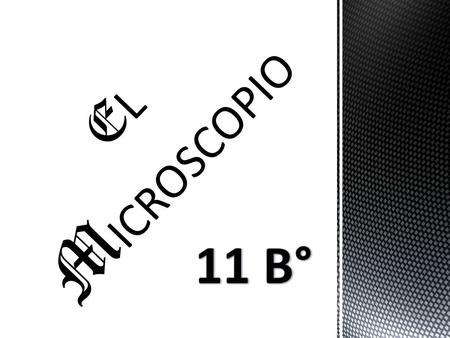 EL MICROSCOPIO 11 B°.