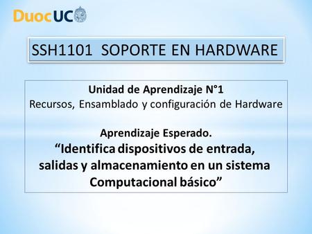 SSH1101 SOPORTE EN HARDWARE