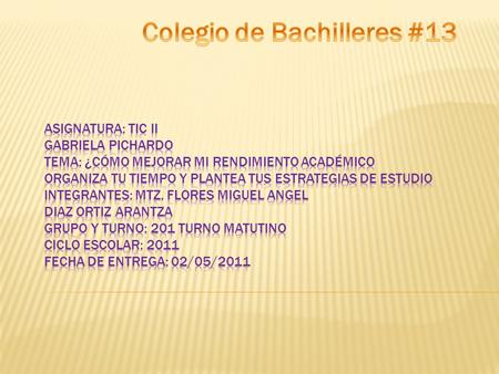 Colegio de Bachilleres #13