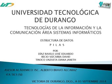 UNIVERSIDAD TECNOLÓGICA DE DURANGO