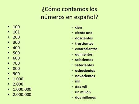 ¿Cómo contamos los números en español?