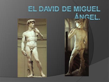 El David de Miguel Ángel.