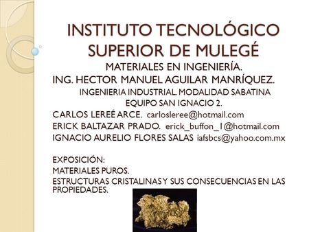 INSTITUTO TECNOLÓGICO SUPERIOR DE MULEGÉ
