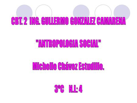 CBT. 2 ING. GULLERMO GONZALEZ CAMARENA ANTROPOLOGIA SOCIAL