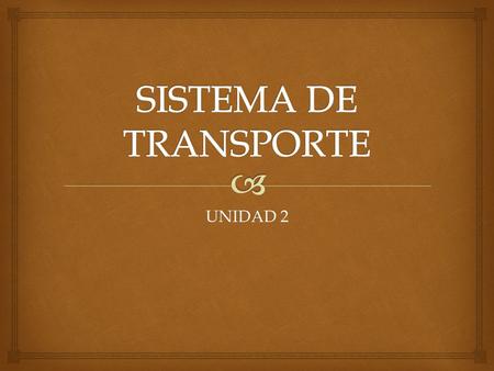 SISTEMA DE TRANSPORTE UNIDAD 2.