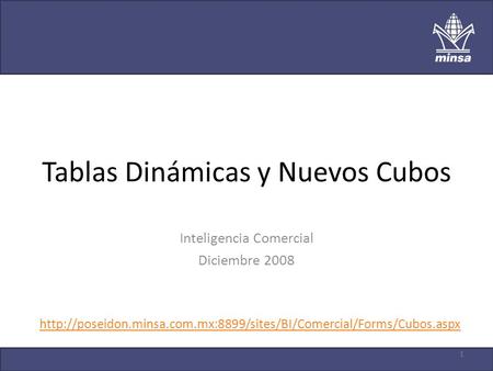Tablas Dinámicas y Nuevos Cubos Inteligencia Comercial Diciembre 2008  1.