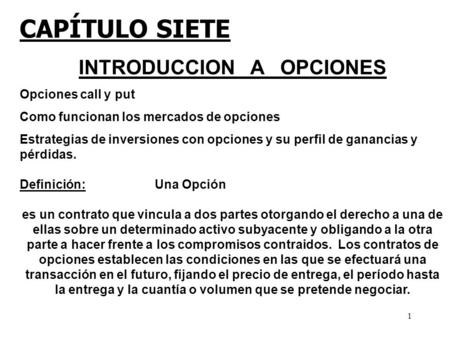 INTRODUCCION A OPCIONES