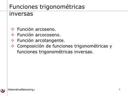 Funciones trigonométricas inversas