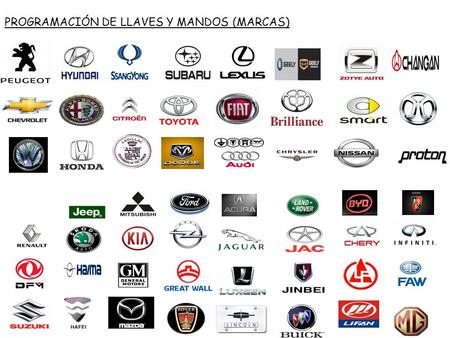 PROGRAMACIÓN DE LLAVES Y MANDOS (MARCAS)