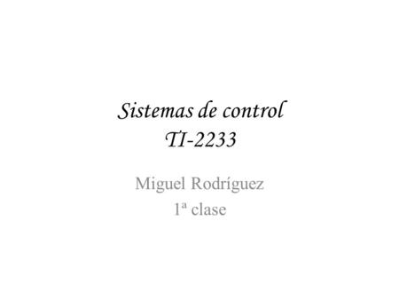 Sistemas de control TI-2233