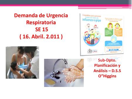 Demanda de Urgencia Respiratoria SE 15 ( 16. Abril. 2.011 ) Sub-Dpto. Planificación y Análisis – D.S.S O”Higgins.