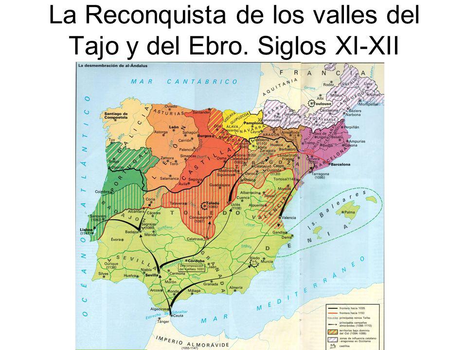 Resultado de imagen de situación de la reconquista mapa siglos xi y xii