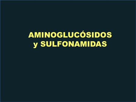 AMINOGLUCÓSIDOS y SULFONAMIDAS