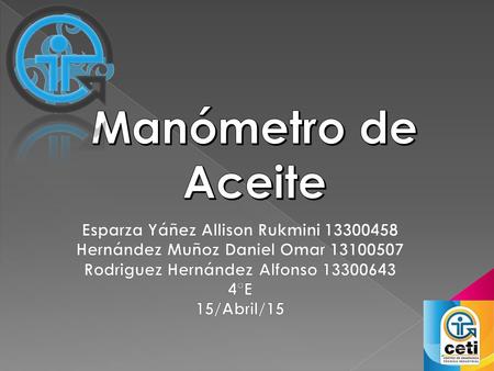 Manómetro de Aceite Esparza Yáñez Allison Rukmini