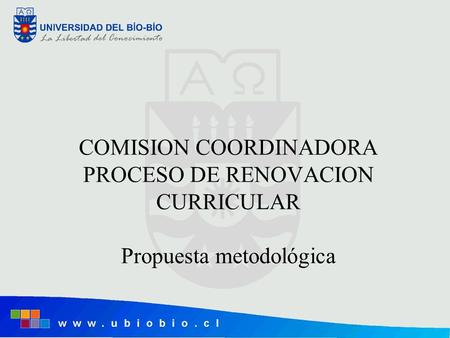 COMISION COORDINADORA PROCESO DE RENOVACION CURRICULAR Propuesta metodológica.