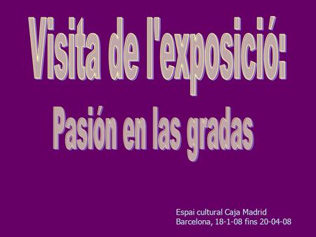 Espai cultural Caja Madrid Barcelona, 18-1-08 fins 20-04-08.
