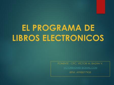 EL PROGRAMA DE LIBROS ELECTRONICOS