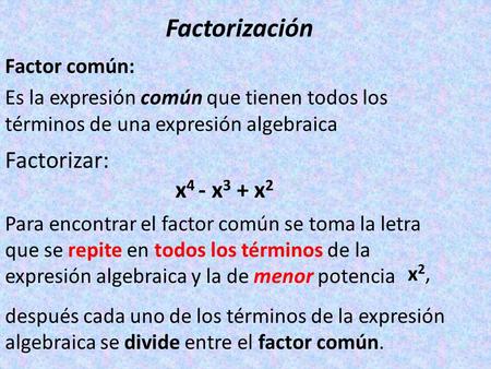 Algebra 18 Factorizaciòn 2