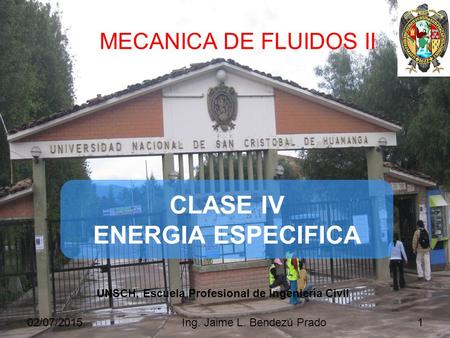 CLASE IV ENERGIA ESPECIFICA