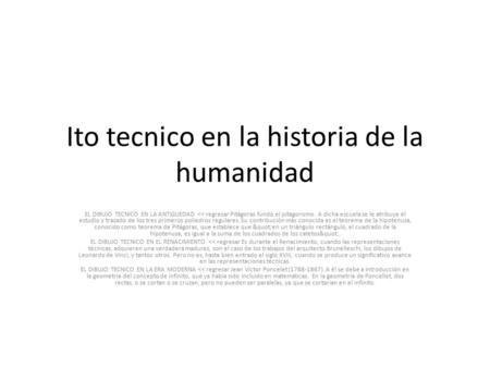 Ito tecnico en la historia de la humanidad EL DIBUJO TECNICO EN LA ANTIGUEDAD 