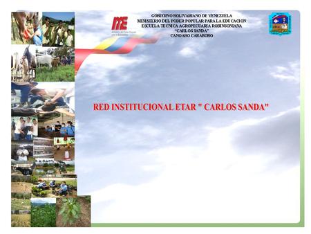 RED INSTITUCIONAL ETAR “ CARLOS SANDA DIRECTORA Licda. Argelia Carvajal COORD. RED INSTITUCIONAL Licdo. Dary Pérez DOCENTE DE RED Licda. Adannis Sequera.