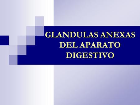 GLANDULAS ANEXAS DEL APARATO DIGESTIVO