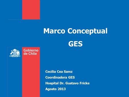 Marco Conceptual GES Cecilia Cea Samz Coordinadora GES