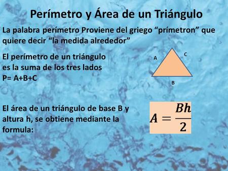 Perímetro y Área de un Triángulo