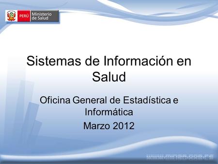 Sistemas de Información en Salud